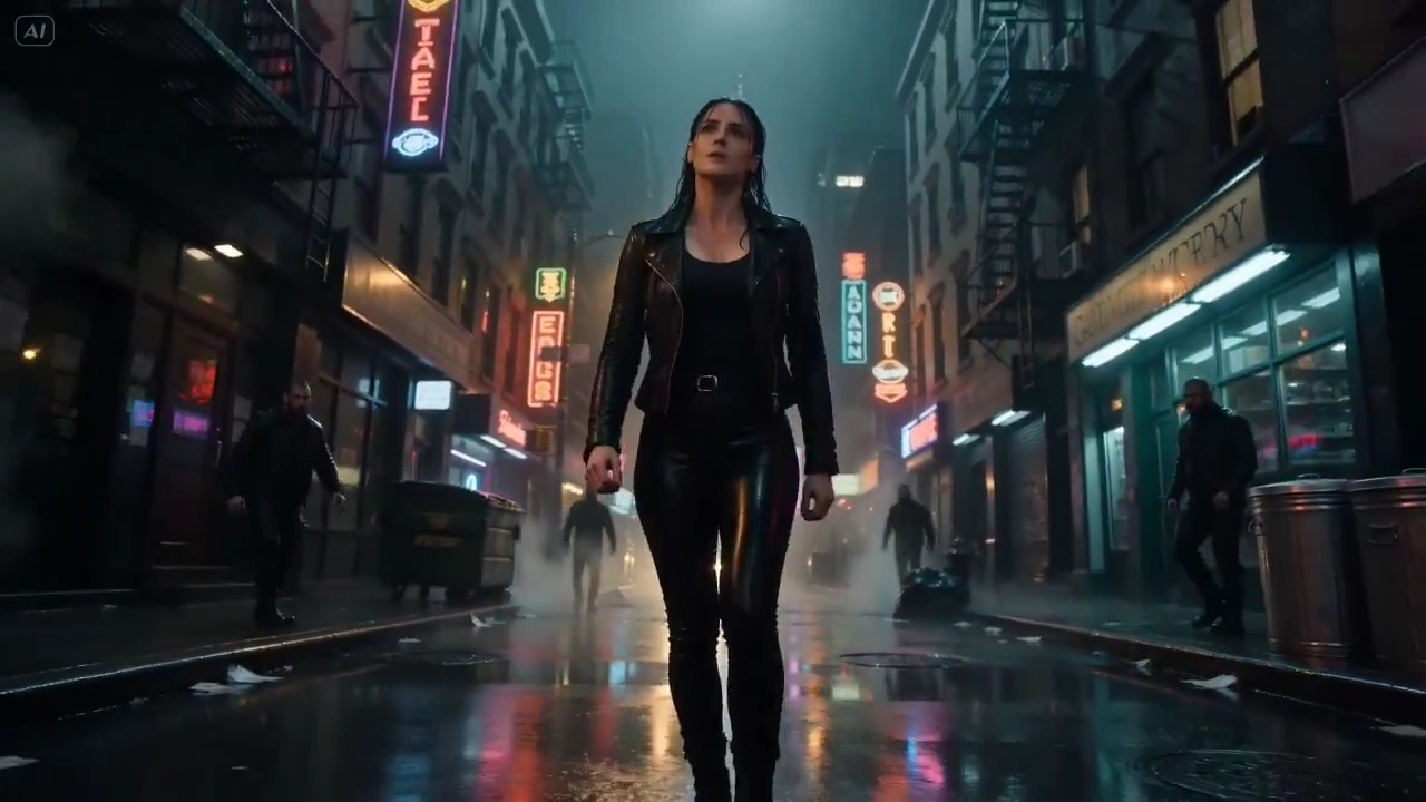 Nighttime Battle Unfolds with Fluid Motion and Moody Urban Atmosphere