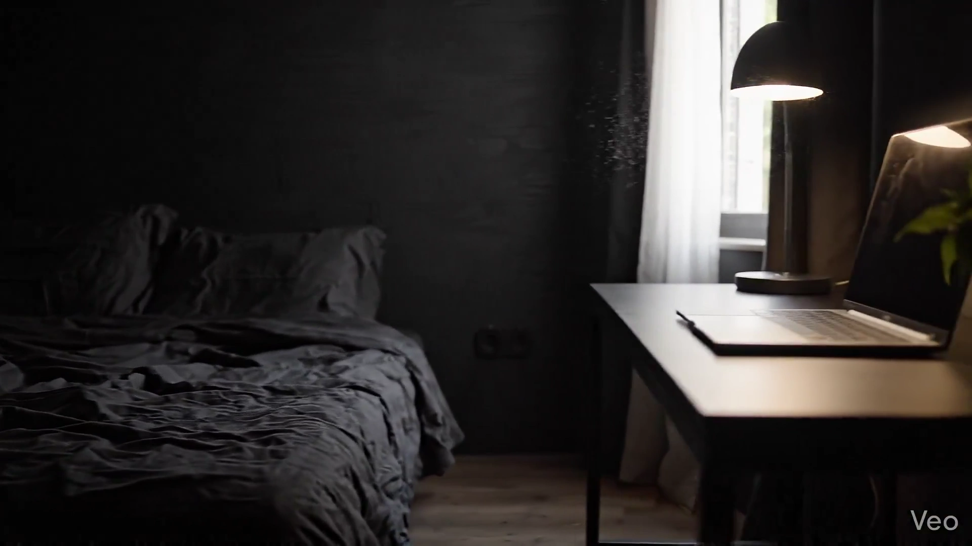 Cinematic Glimpse of a Moody Minimalist Night Room