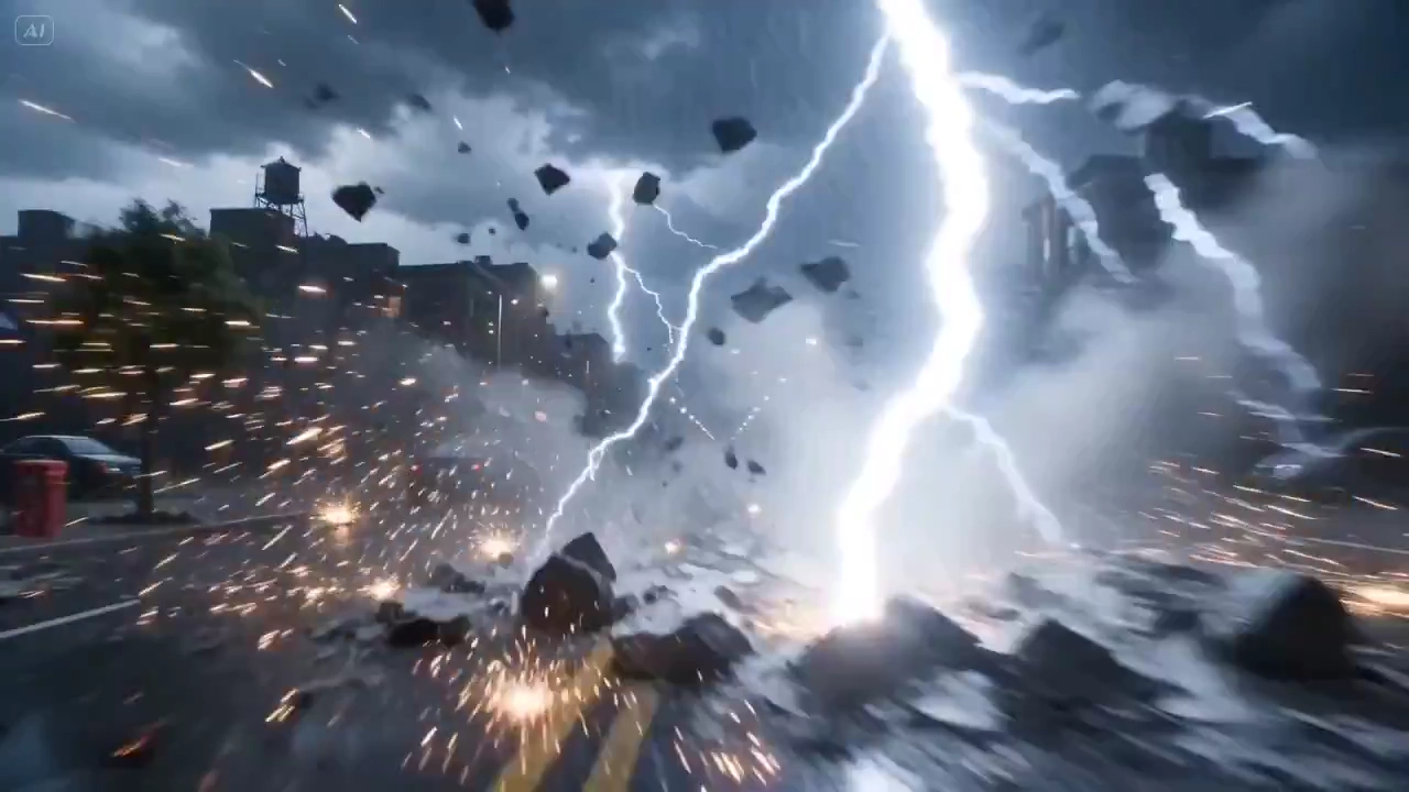 Ground-Level Fury: Cinematic Disaster of a Rapid-Fire Lightning Onslaught