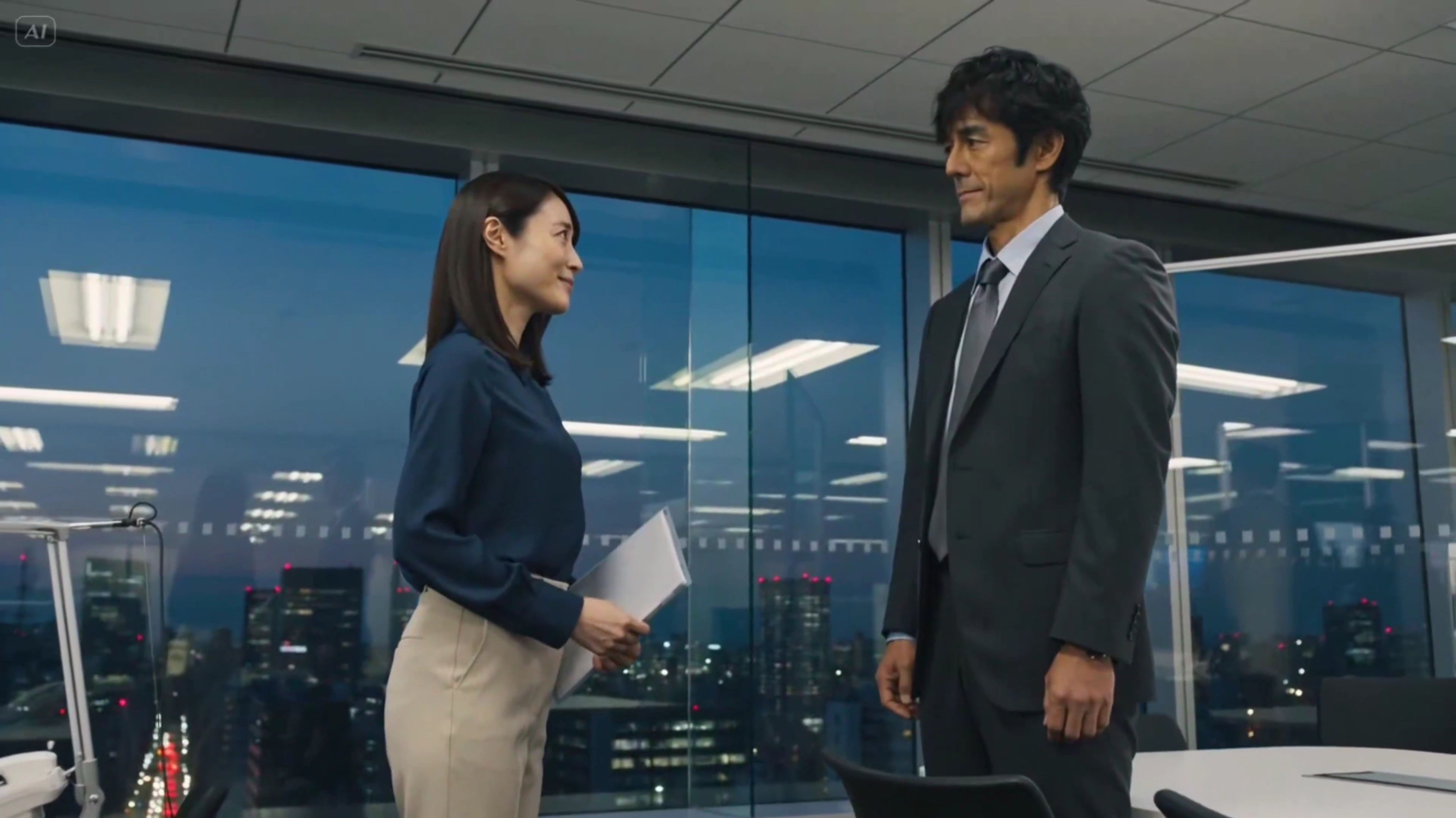 Dusk Dialogues: Unspoken Battles Behind Tokyo’s Newsroom Glass