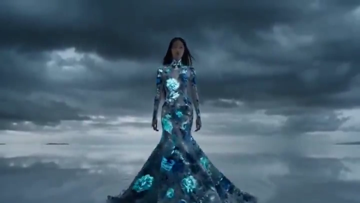 High-Fashion Illusions Unfold Over a Boundless Sky Mirror Abyss