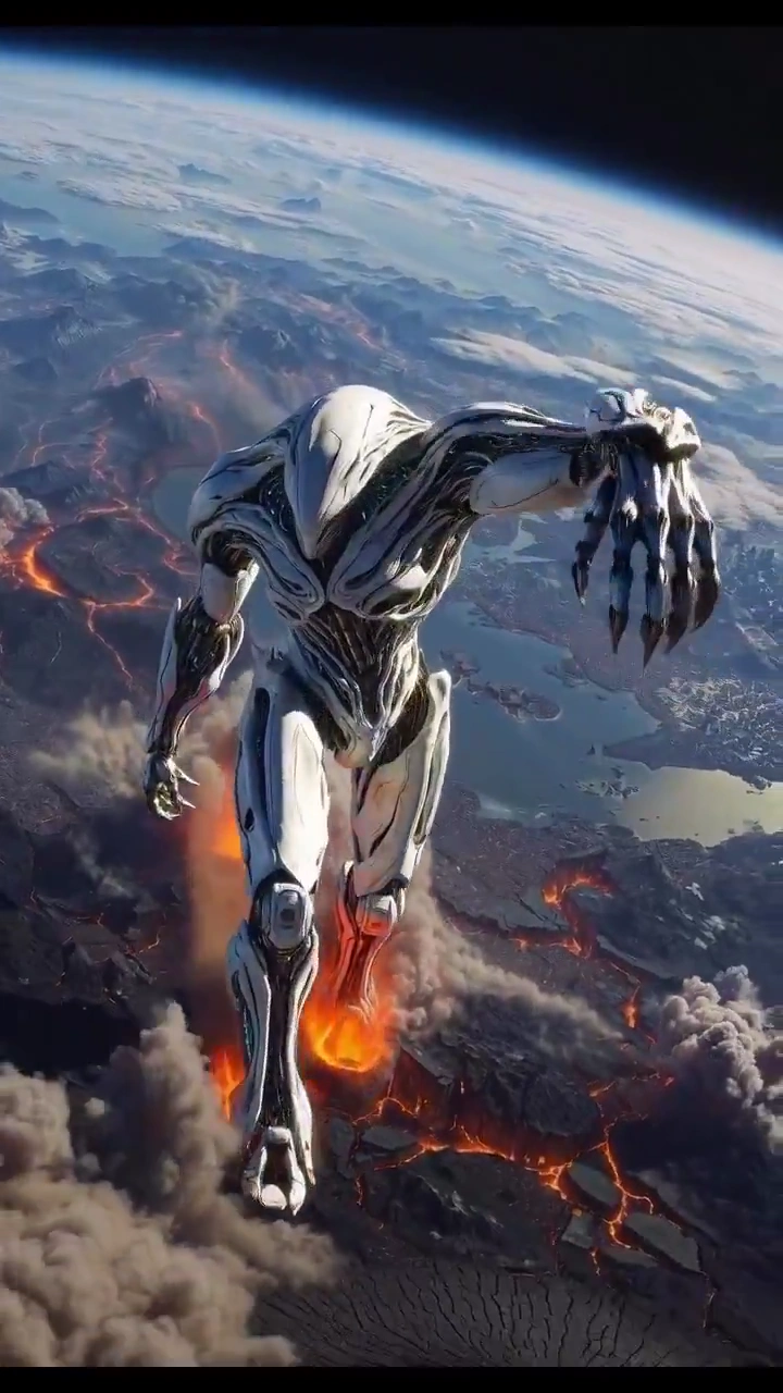 Epic Kaiju-Style Robot Launches Into Space Over a Ravaged Planet