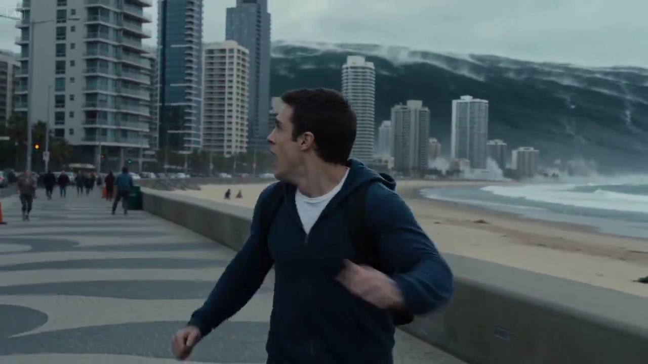 Tsunami Unleashed: A Frantic Sprint Amid Urban Flooding