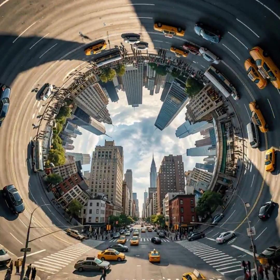 Circular Cityscapes: Photoreal Streets Transform into Endless Loops