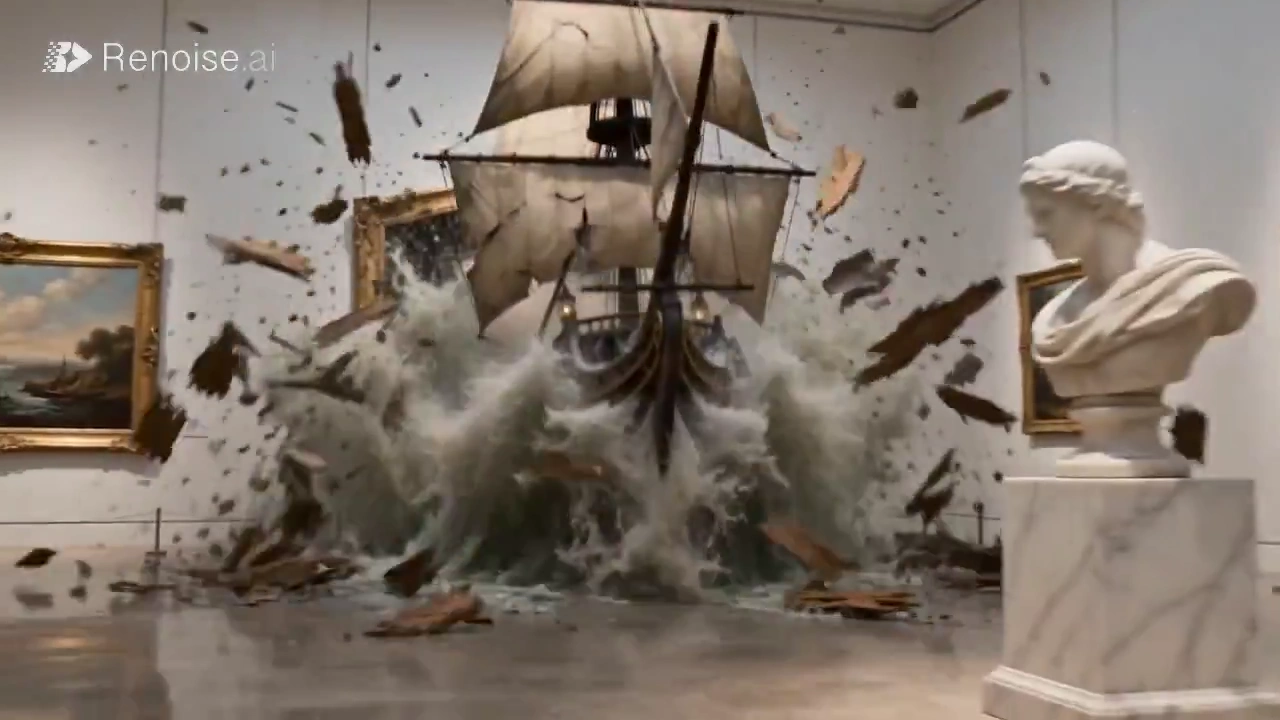 When Canvas Collides With Reality: A Ship's Violent Invasion in 8K
