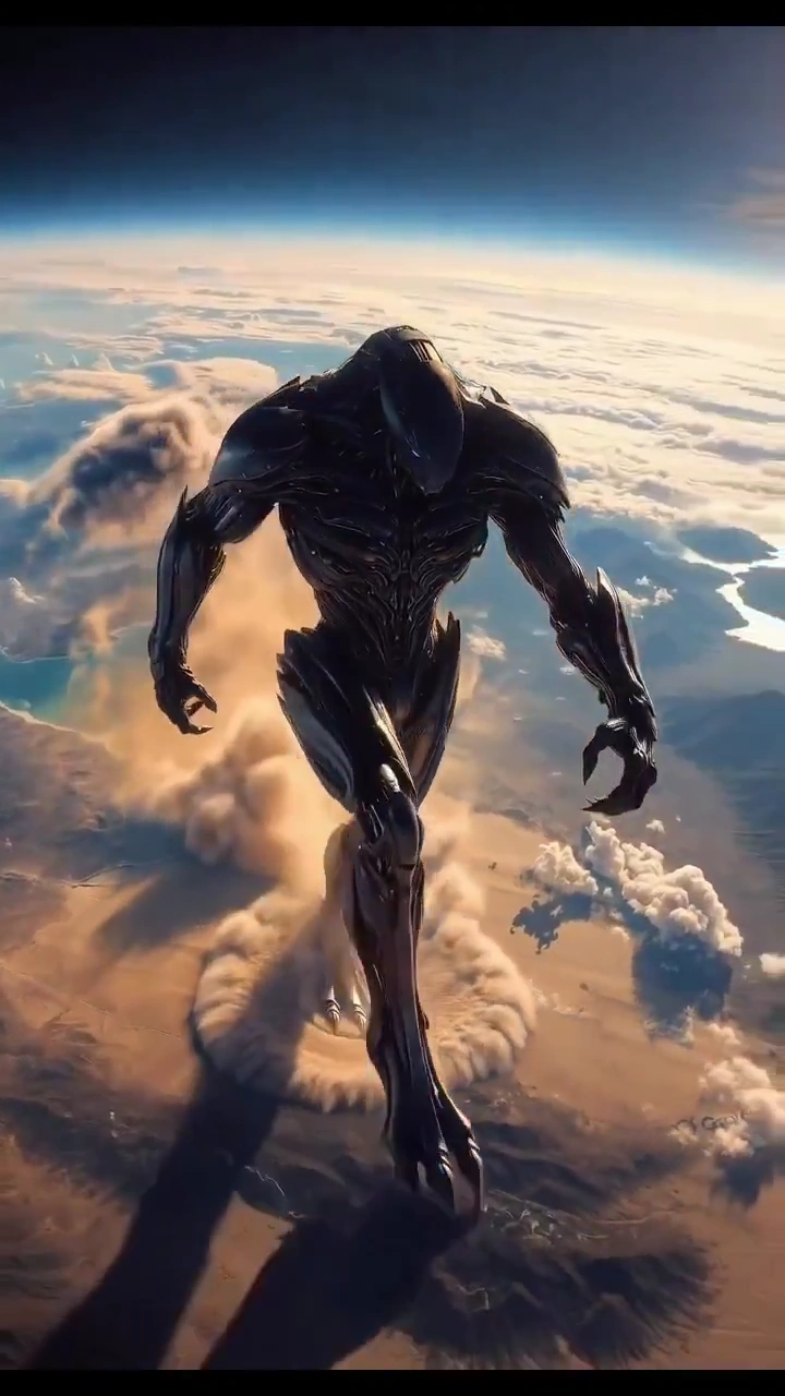 Epic Sci-Fi Creature Emerges Over Swirling Vortex of Clouds