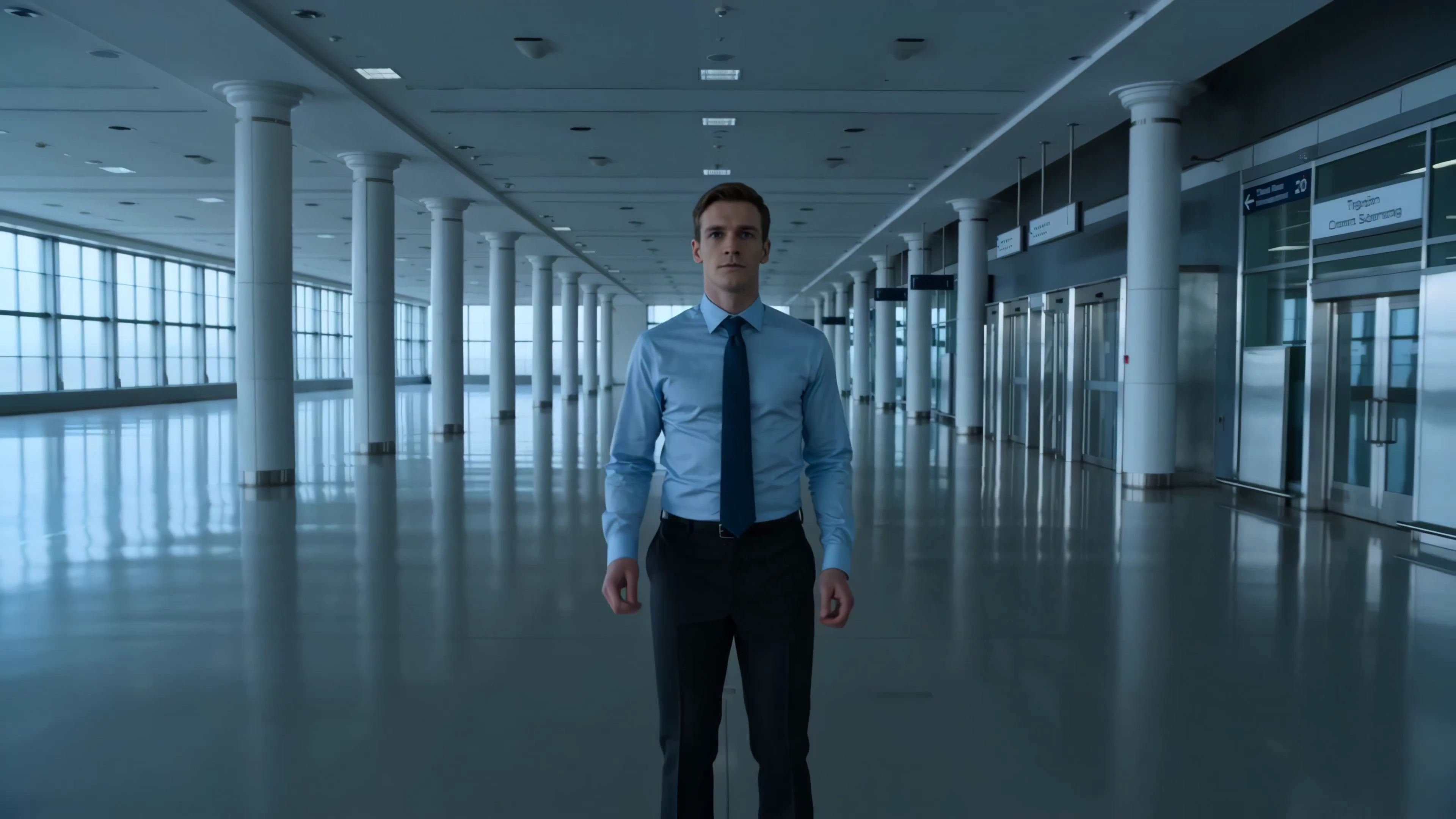 Infinite Multiplication: Rhythmic Clones Shape a Dreamlike Station Scene