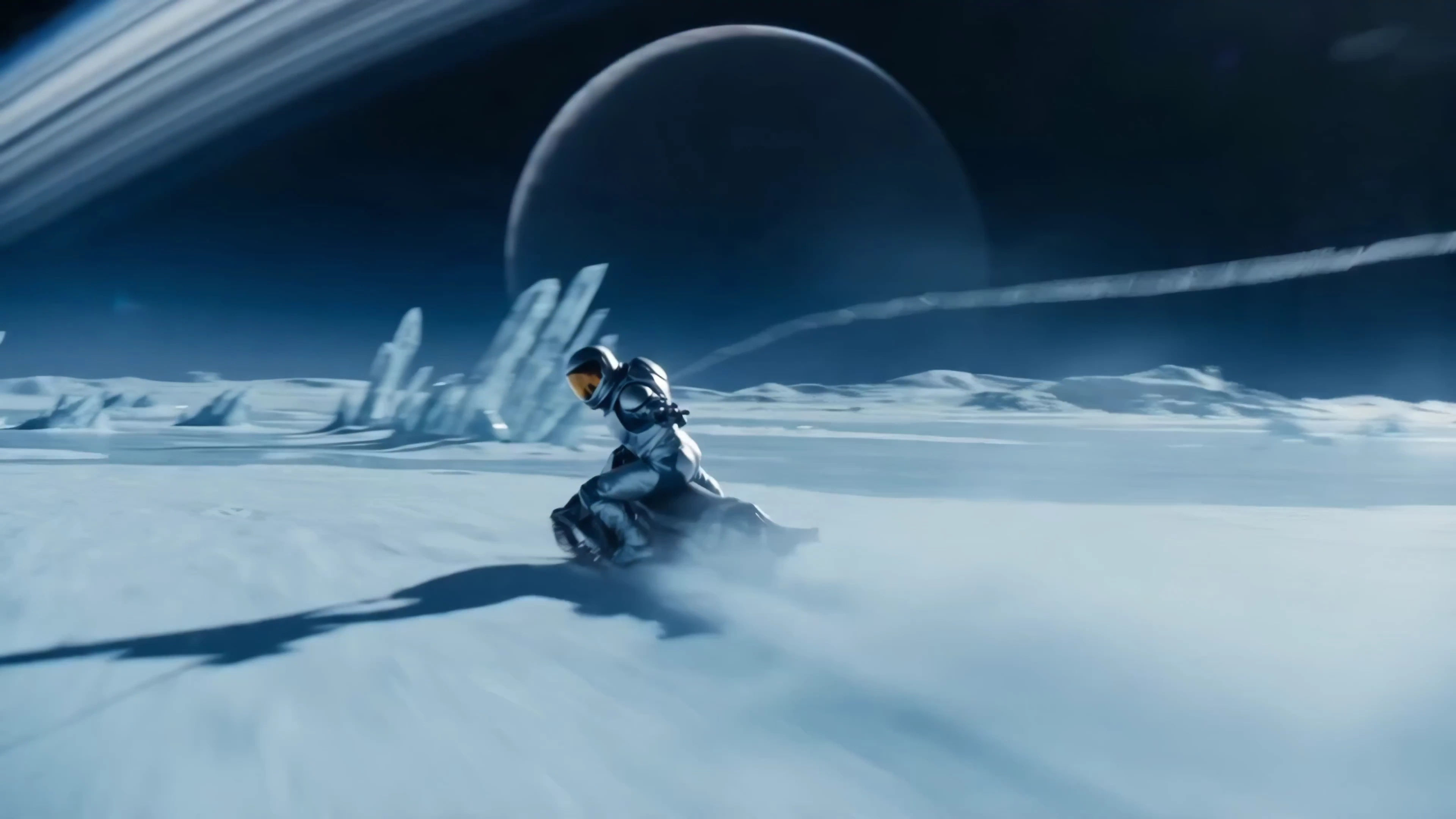 Glacial Pursuit Beneath Giant Rings