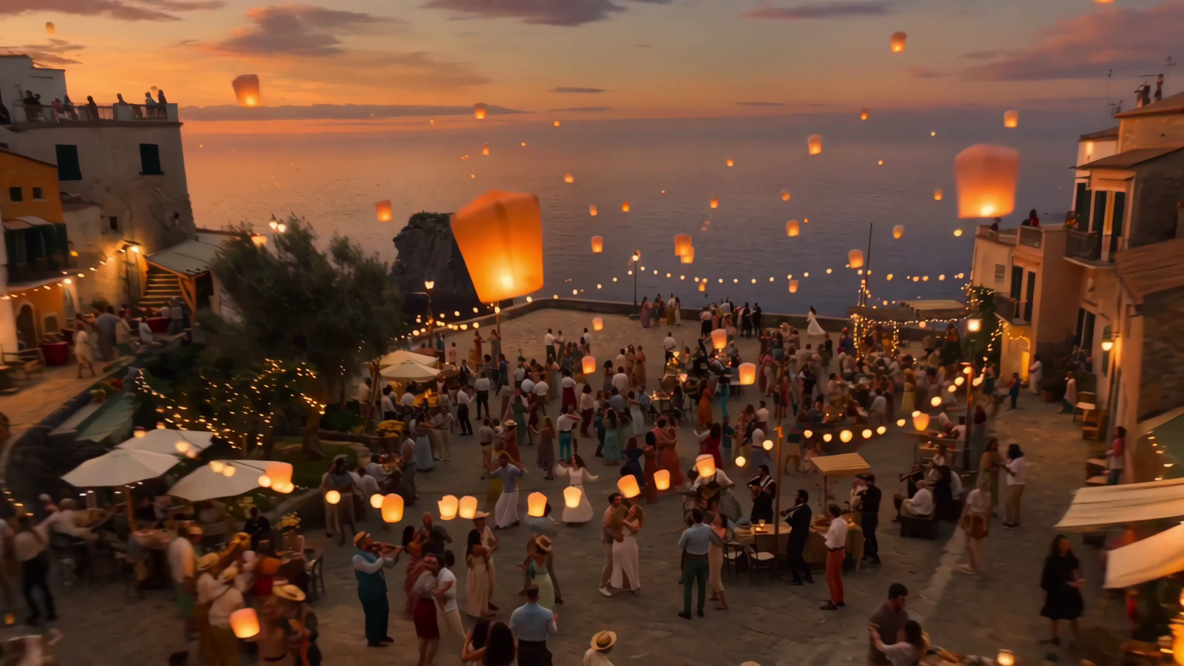 A Chance Encounter Amidst Lanterns and Waves