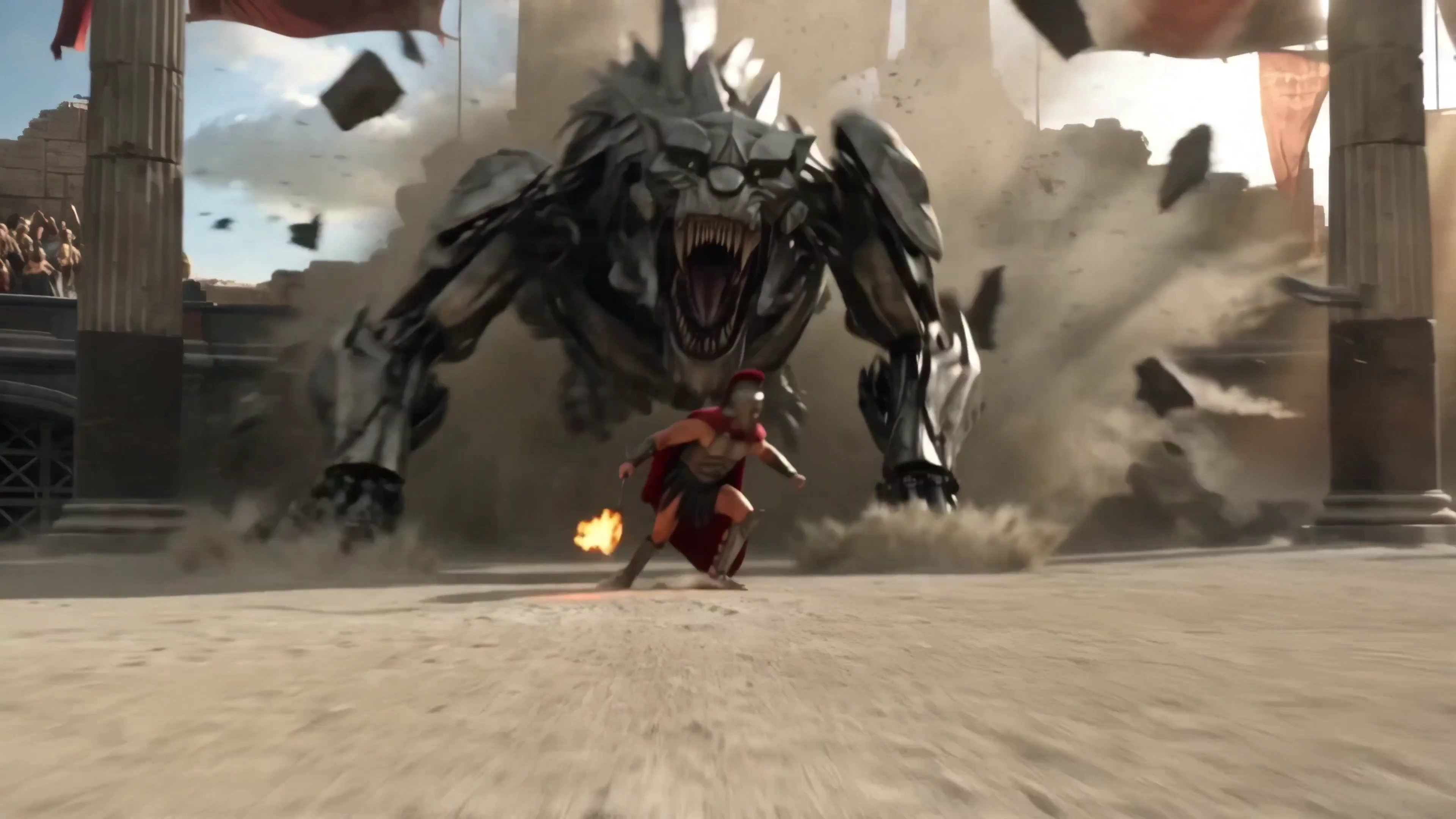 A Hero's Last Stand: Gladiator vs the Mechanical Beast