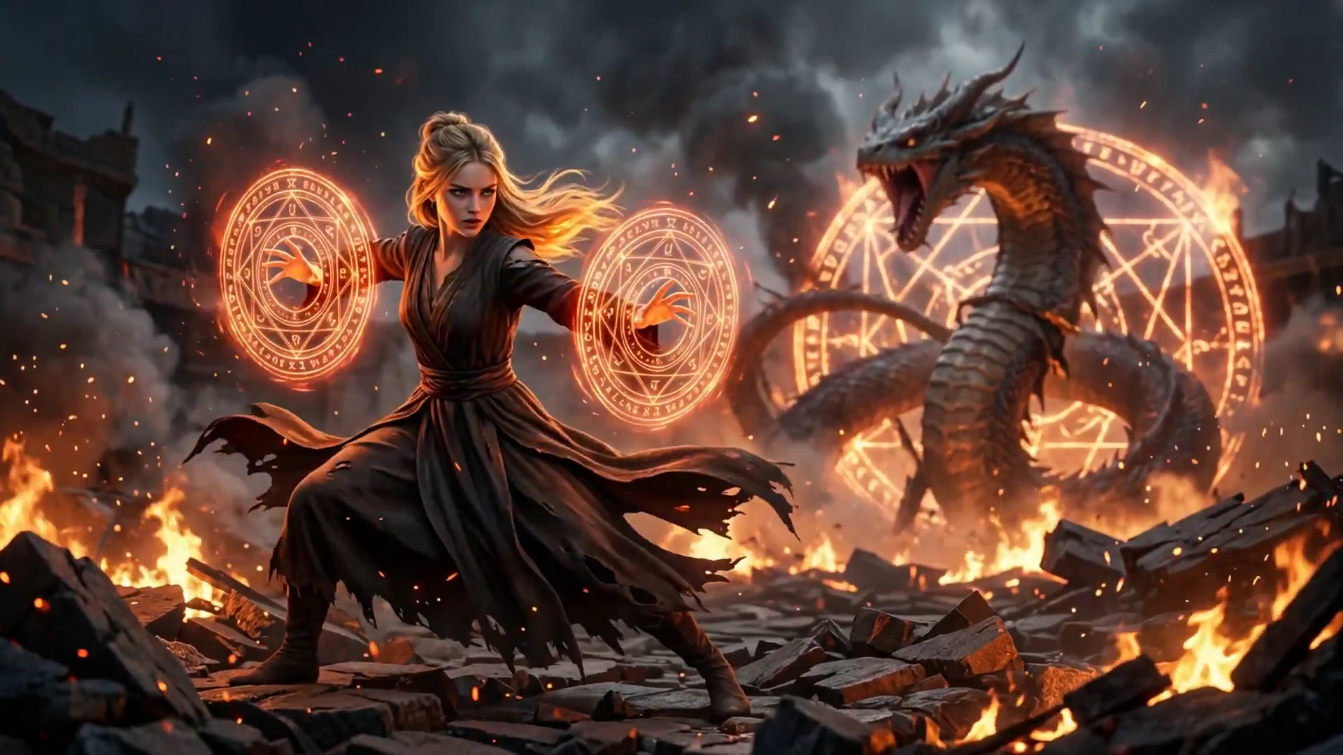 Unleashing Magic: A Mage's Final Battle on the Battlefield