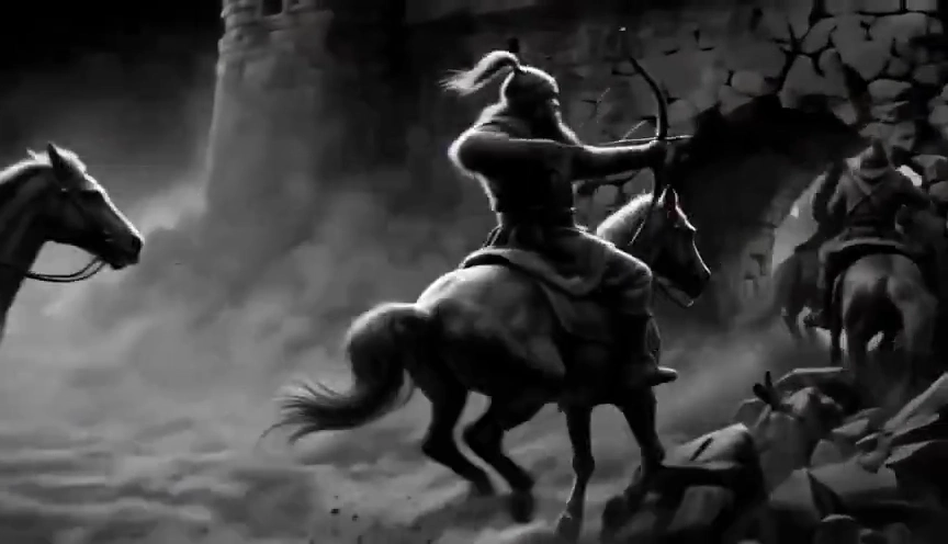 Intense Cavalry Assault Amid Collapsing Castle Walls