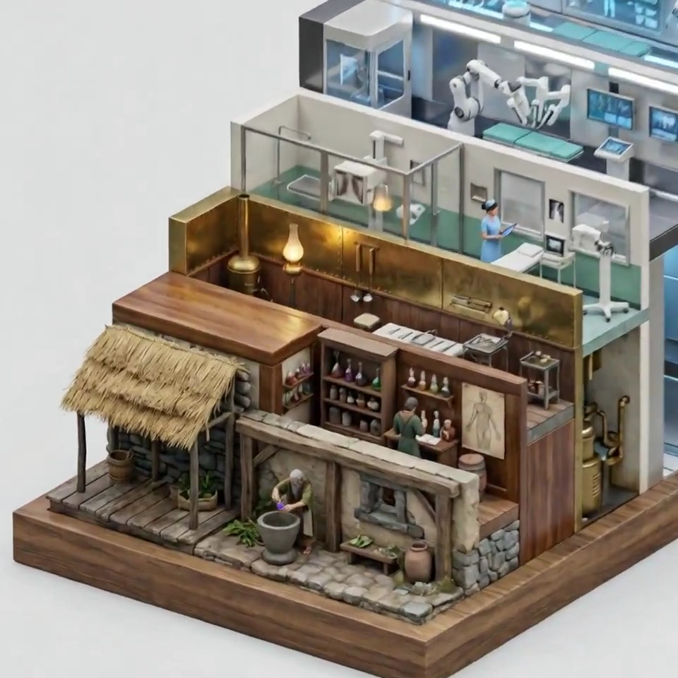 3D Diorama of Medical Evolution Through Time