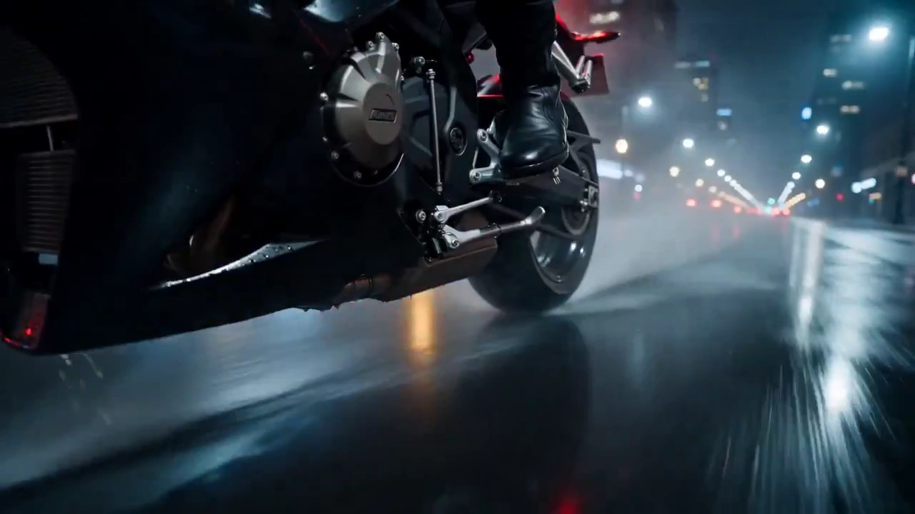 Neon Dreams: A Motorbike's Midnight Journey