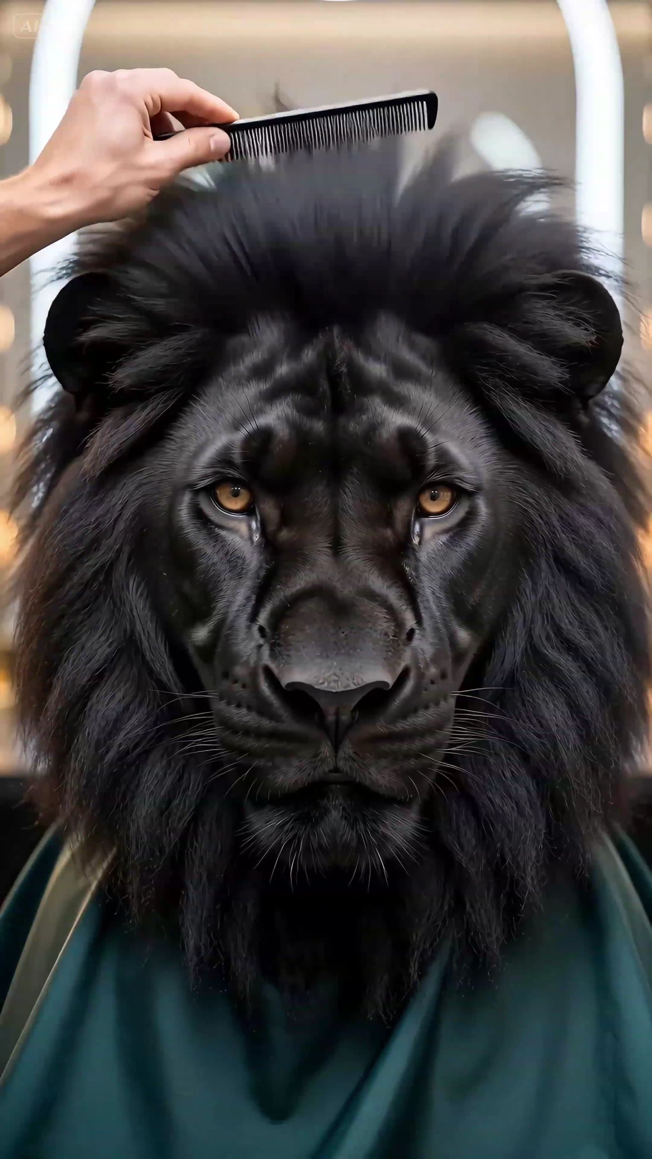 Grooming Gone Wild: The Black Lion's Comedic Transformation