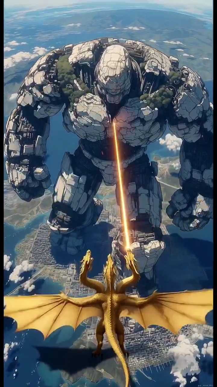 High-Stakes Showdown: Dragon vs. Robot in the Skies