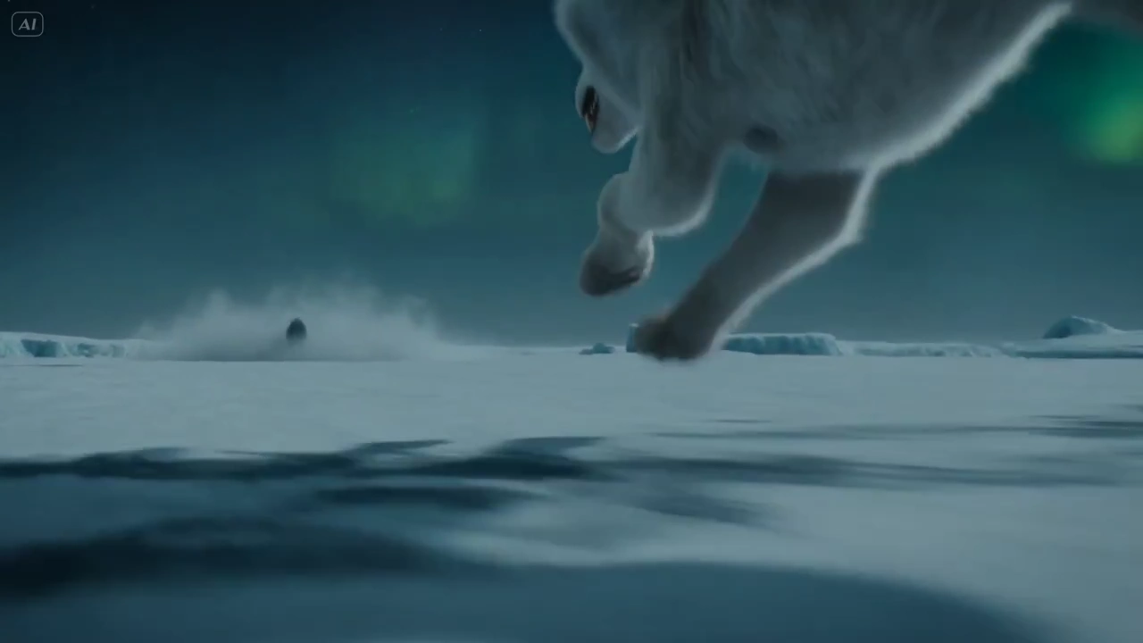 Night Clash: Wolves Under Aurora Skies