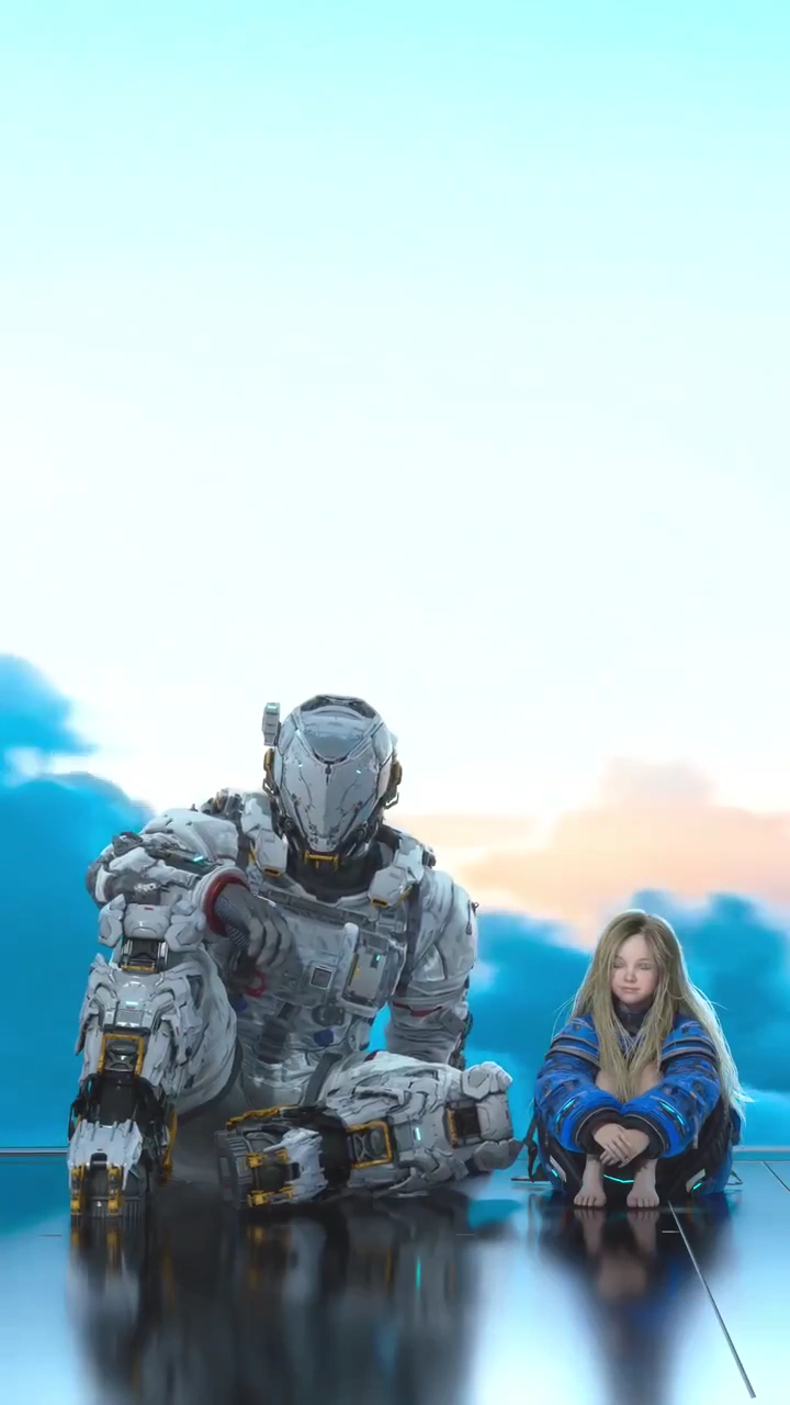 Futuristic Serenity: A Robot's Reflection at Dusk
