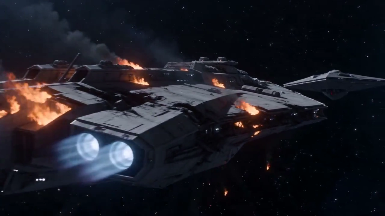 Final Sacrifice Run: Warship vs Flagship in Deep Space