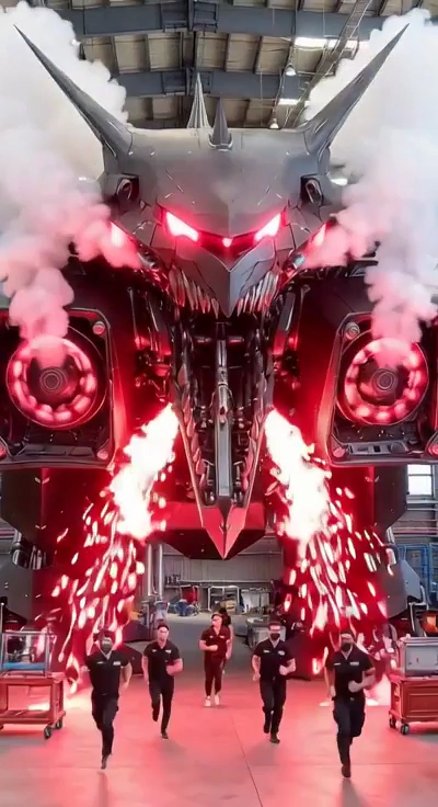 Run for Your Life: Terrifying Mecha Robot Awakens in Hangar