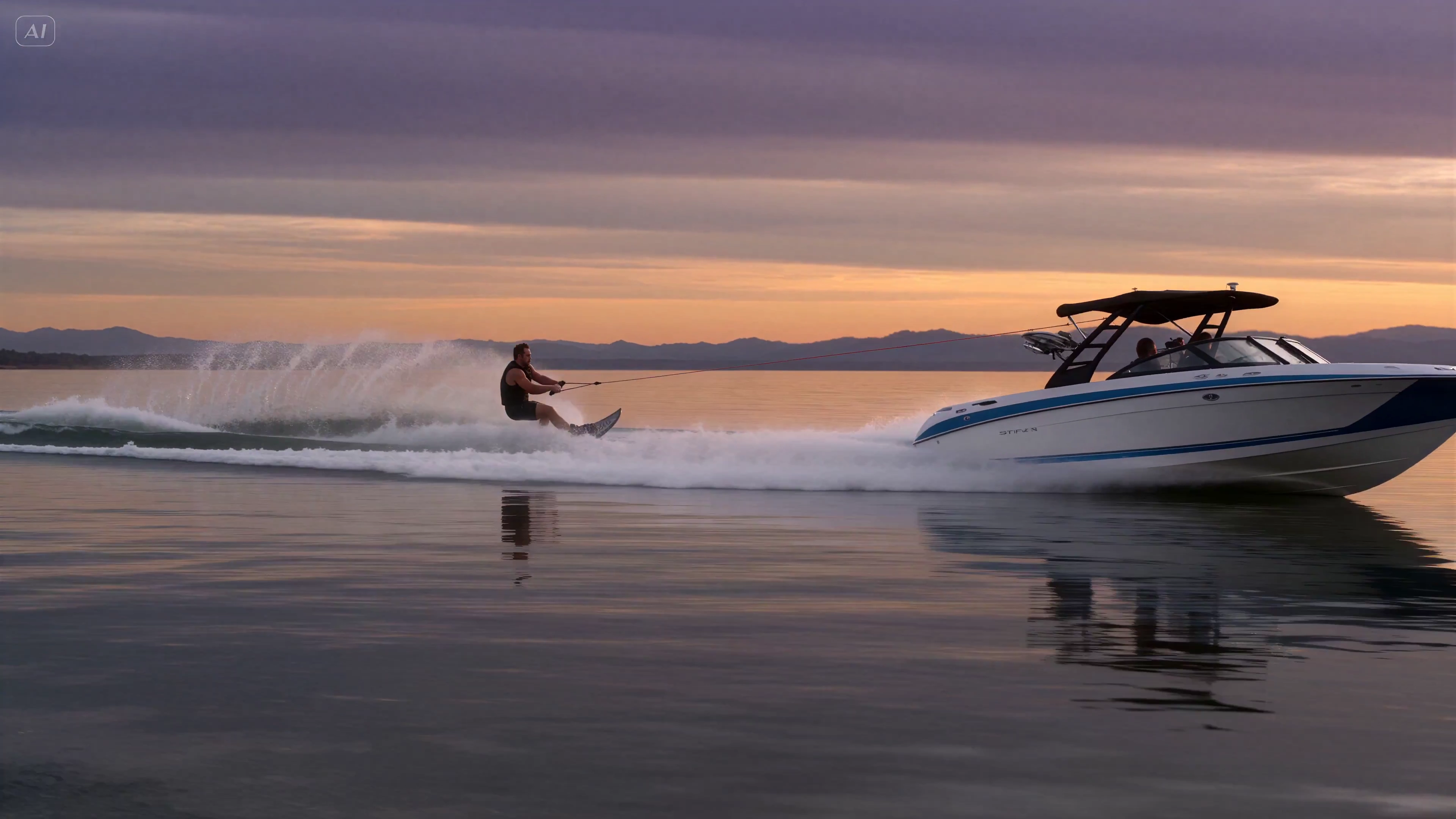Epic Lake Chase: Skier Faces Turbulent Waters