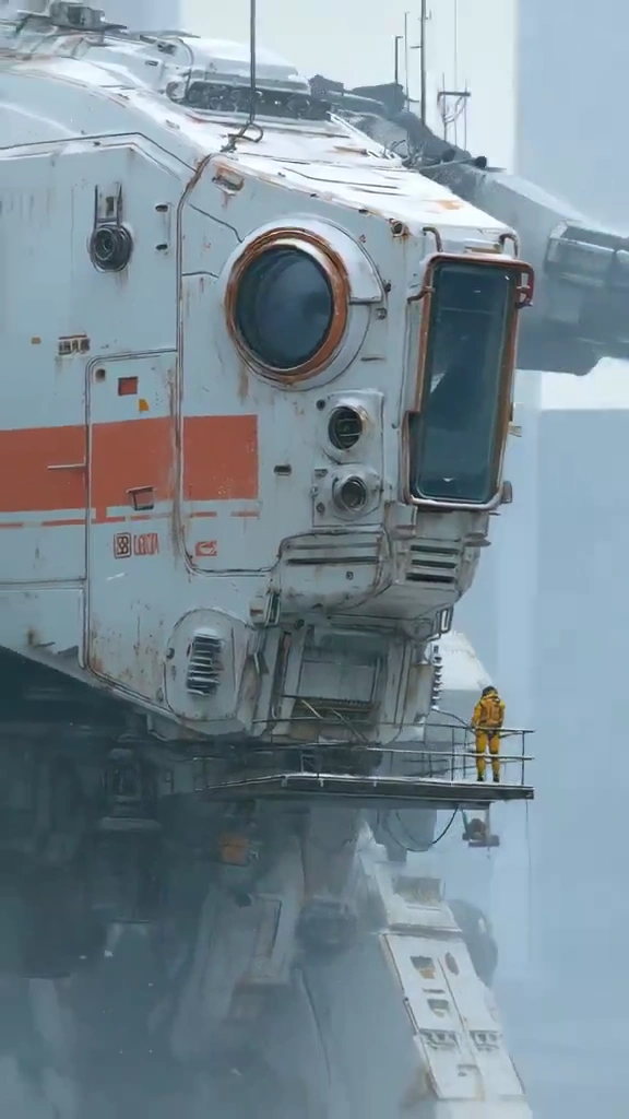 Colossal Robot Overlooks Abandoned Skyscrapers