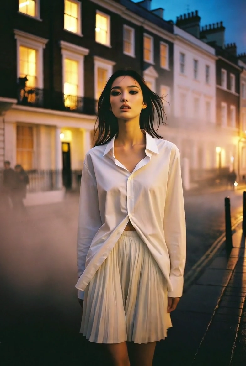 Sculpted Beauty on a London Night Walk