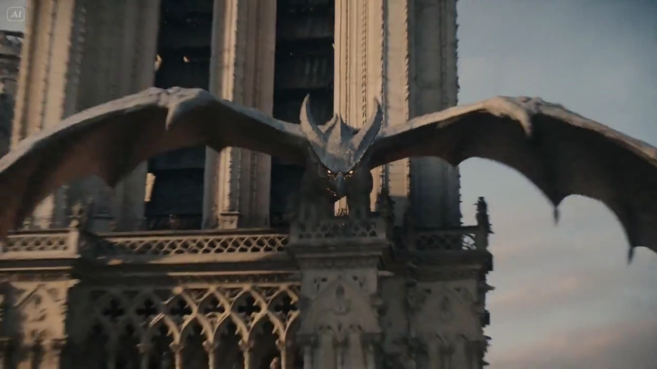 Paris Shattered: The Gargoyle's Cataclysmic Rise from Notre-Dame