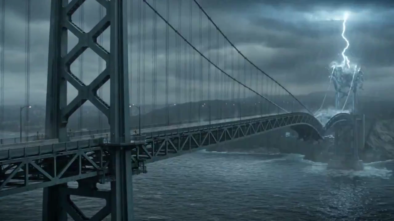 Lightning Strikes as Motorcycle Rider Defies Collapsing Bridge