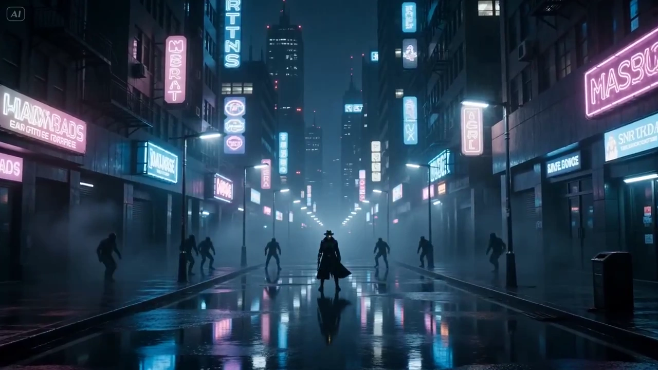 Electric Night: Precision in a Futuristic Street Fight