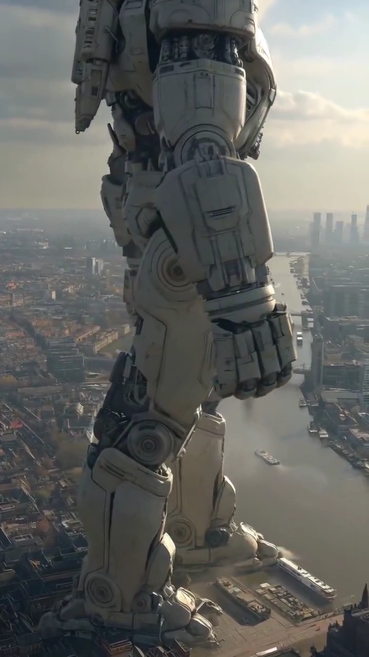 Giant Mech Stirs City Streets in Hyper-Realistic Detail