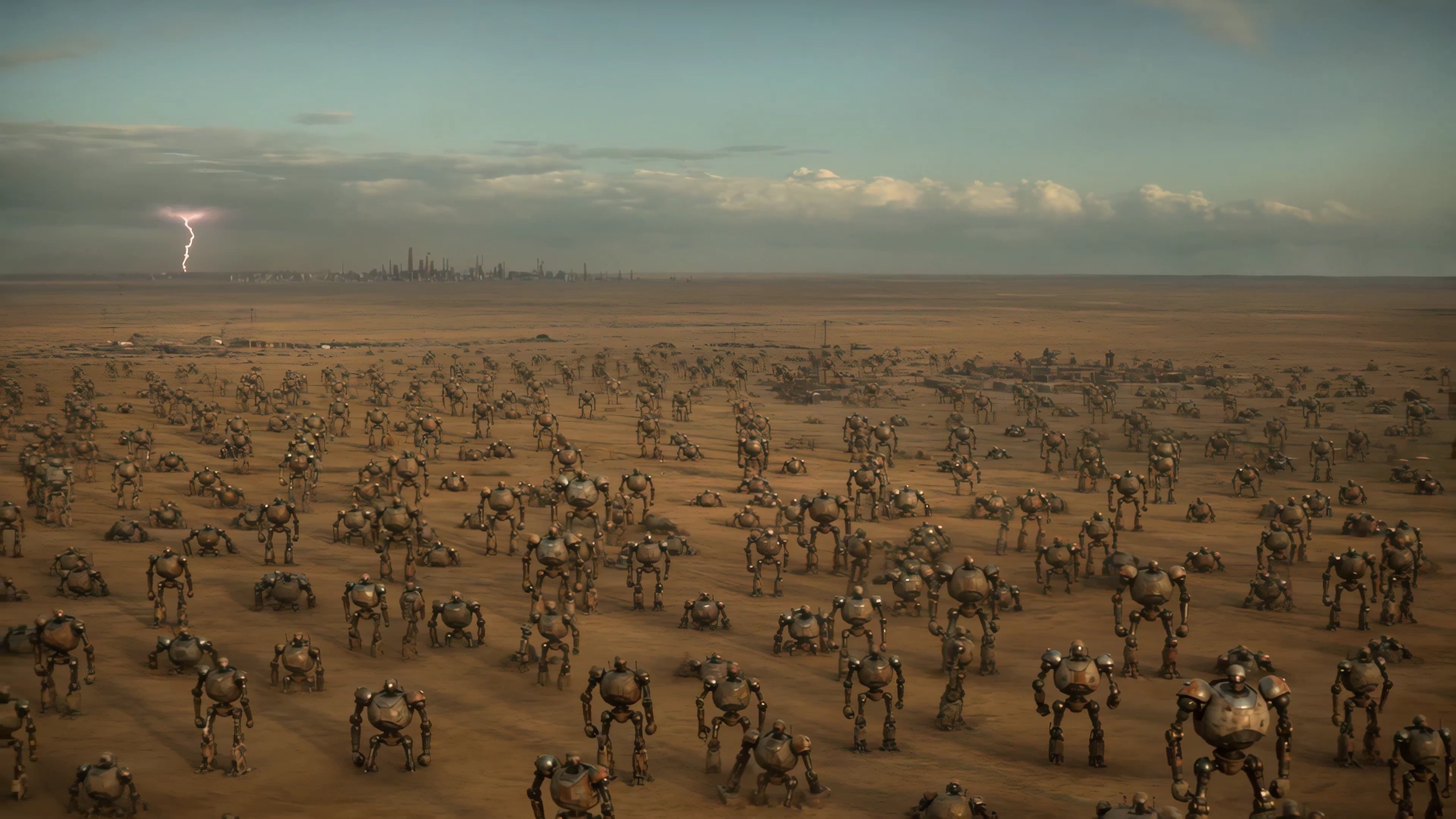 Awakening Mechs Amid Sand and Rust