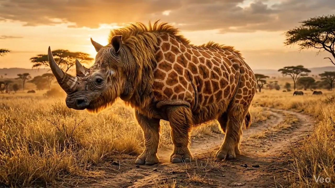 Colossal Hybrid Beast in Golden Light