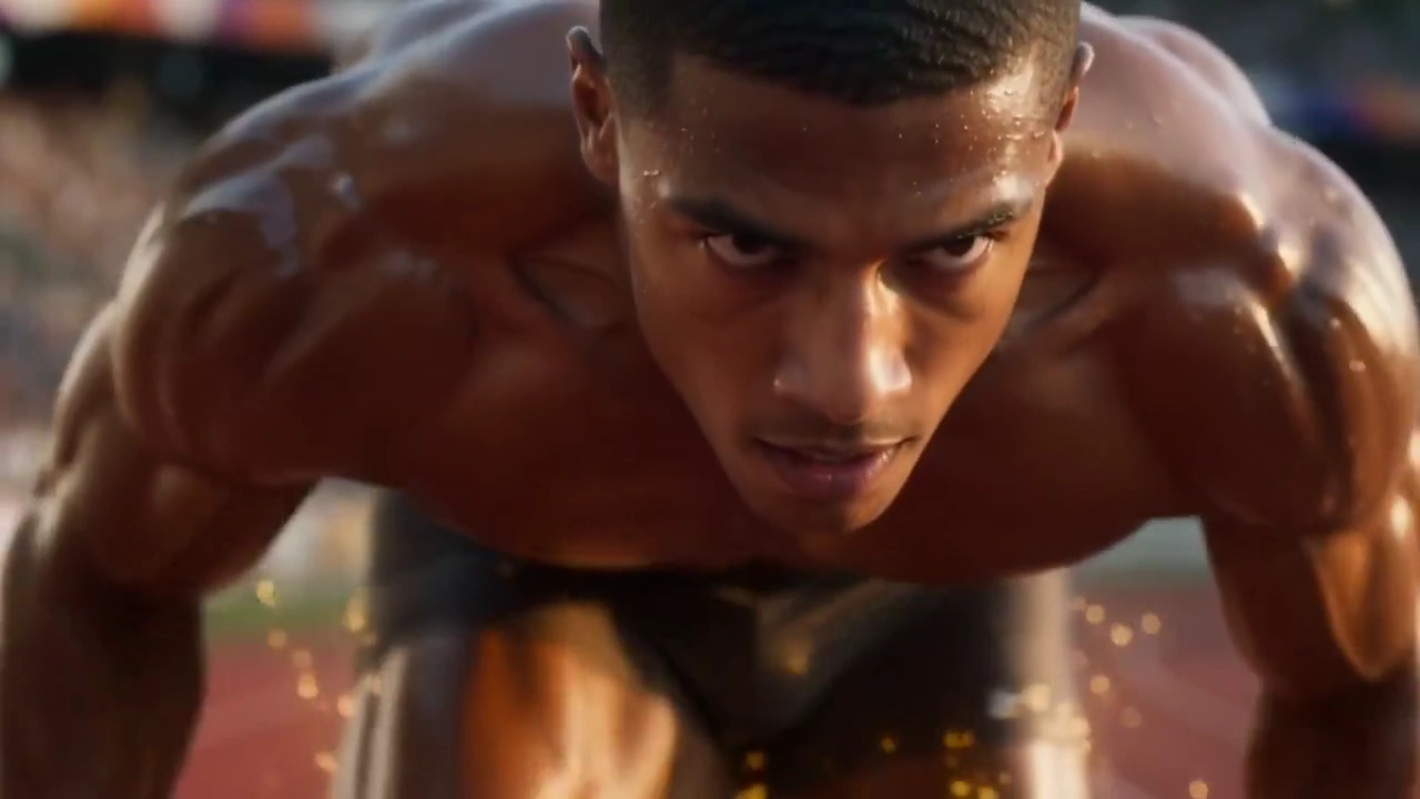 High-Speed Energy Trail of an Olympic Sprinter