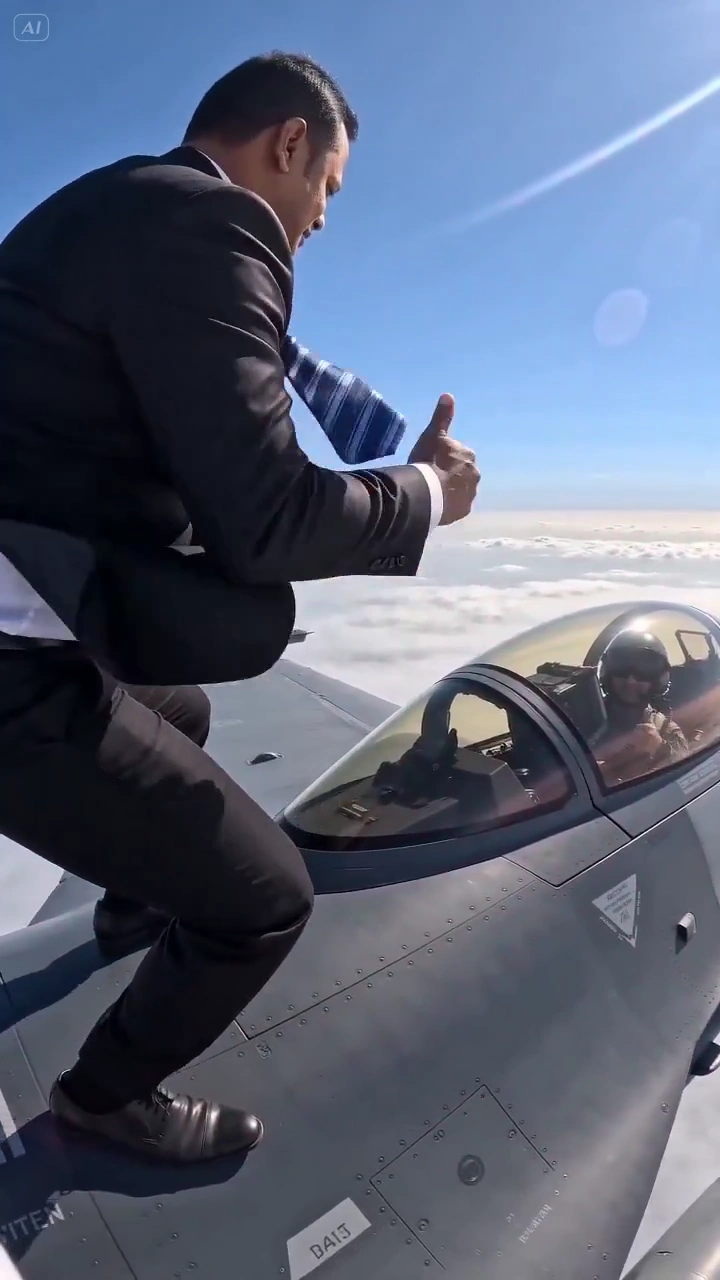Cinematic Backflip on Fighter Jet Wing