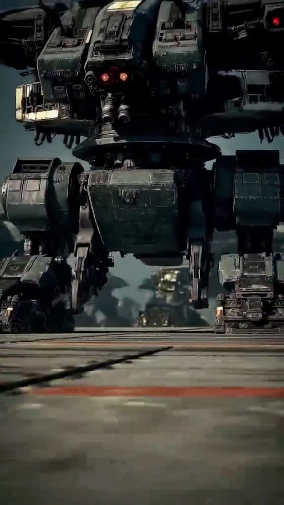 Armored Giant Looms Through Volumetric Haze