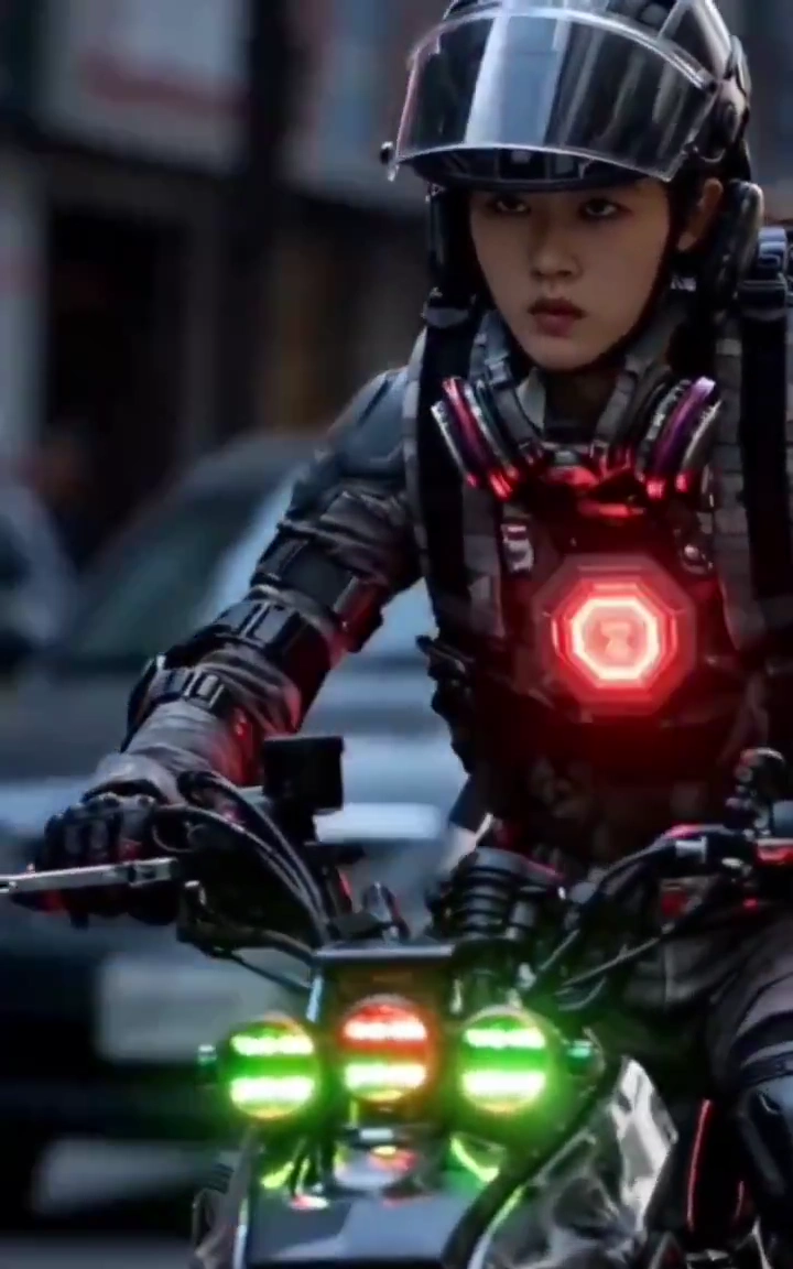 High-Tech Exosuit Unleashed in Futuristic City Chase