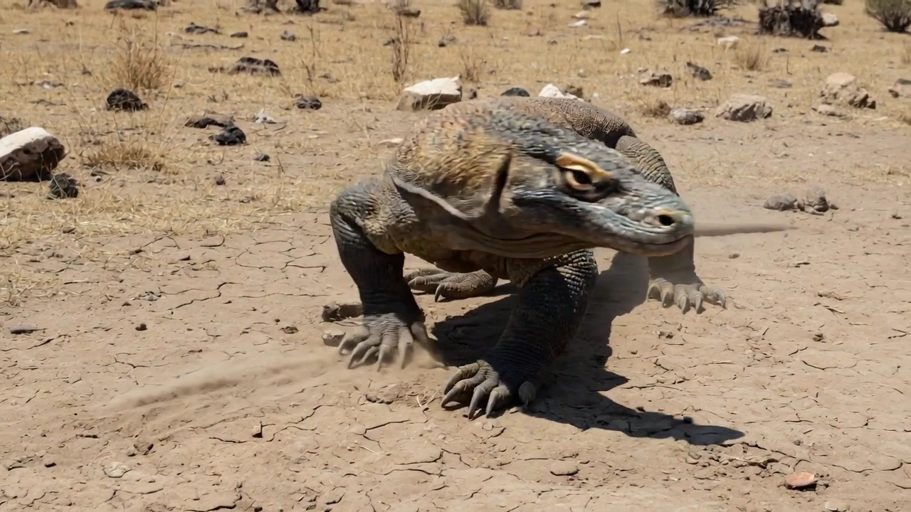 Predator on the Move: The Komodo Dragon in Action