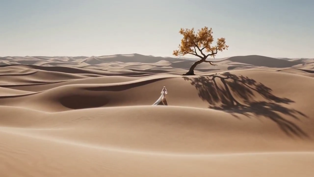 Ghostly Steps in the Desert's Embrace