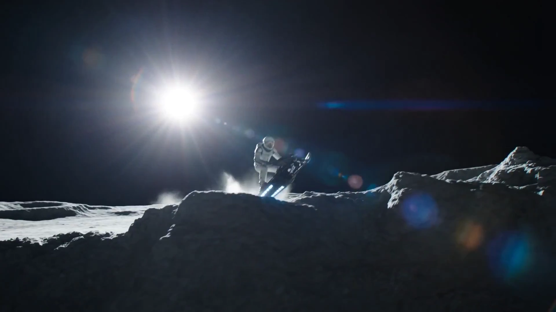 Slicing Through the Moon: A Cinematic Ride in the Void