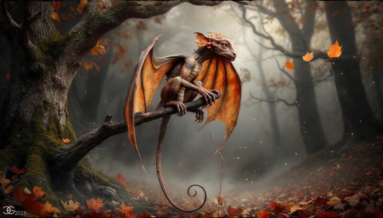 Whispers of the Autumn Grove: A Dragon's Solitude