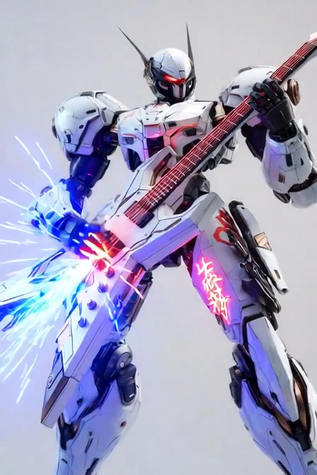 Futuristic Mecha Strums: A Cinematic Visual Experience
