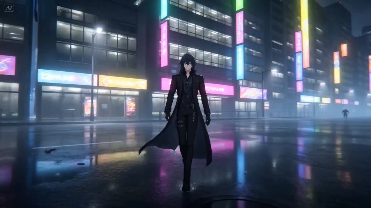 Futuristic Duel: The Art of Combat in Neon Streets
