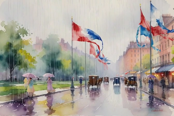 Capturing Joy: Hassam's Watercolor Masterpiece