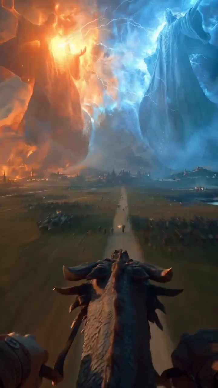 Thunder and Flame: Titans Duel on the Battlefield