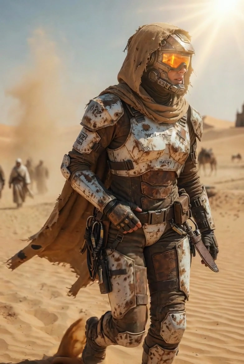 The Desert's Guardian: A Sci-Fi Warrior