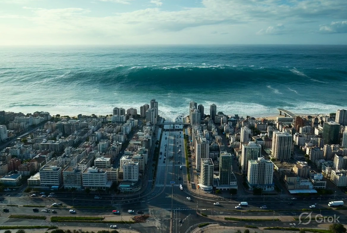 Nature's Wrath: An Aerial Perspective of the Tsunami