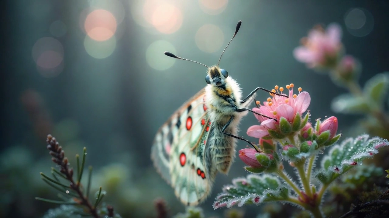 Curiosity in Motion: Parnassius Butterfly Unveiled
