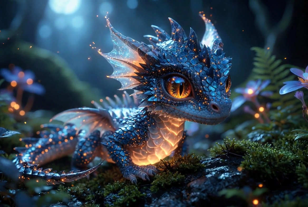The Enigmatic Glow of a Baby Dragon