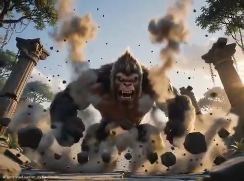 Pure awe erupts as a giant gorilla dominates the skyline.